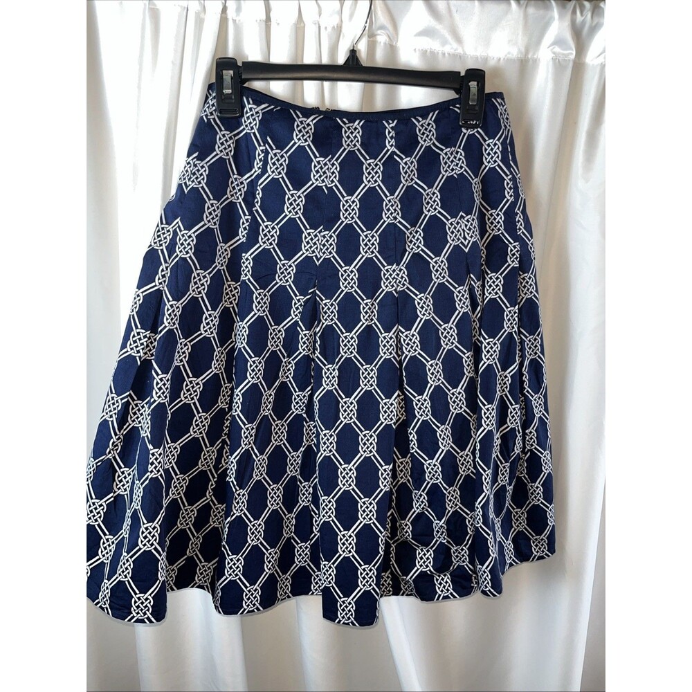 Jones New York Signature Women’s Pleated A-line Skirt Navy Blue Nautica Size 8